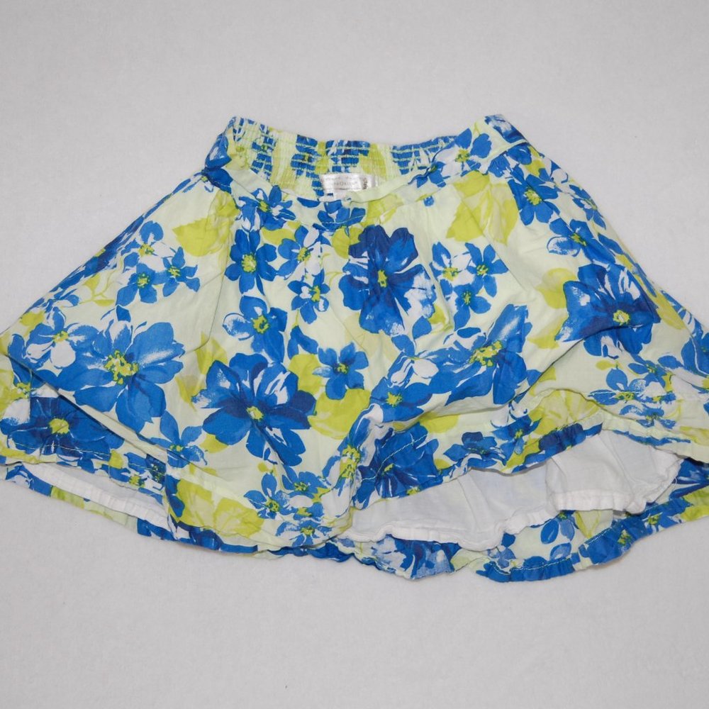 Aphorism Girls Size 7, Blue Flower Print Skirt with Lining